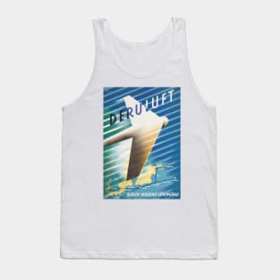 Deruluft Germany Vintage Poster 1934 Tank Top